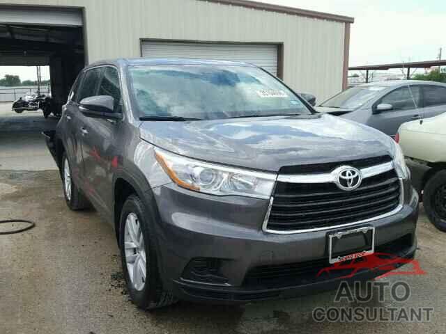 TOYOTA HIGHLANDER 2016 - 5TDZARFHXGS021144