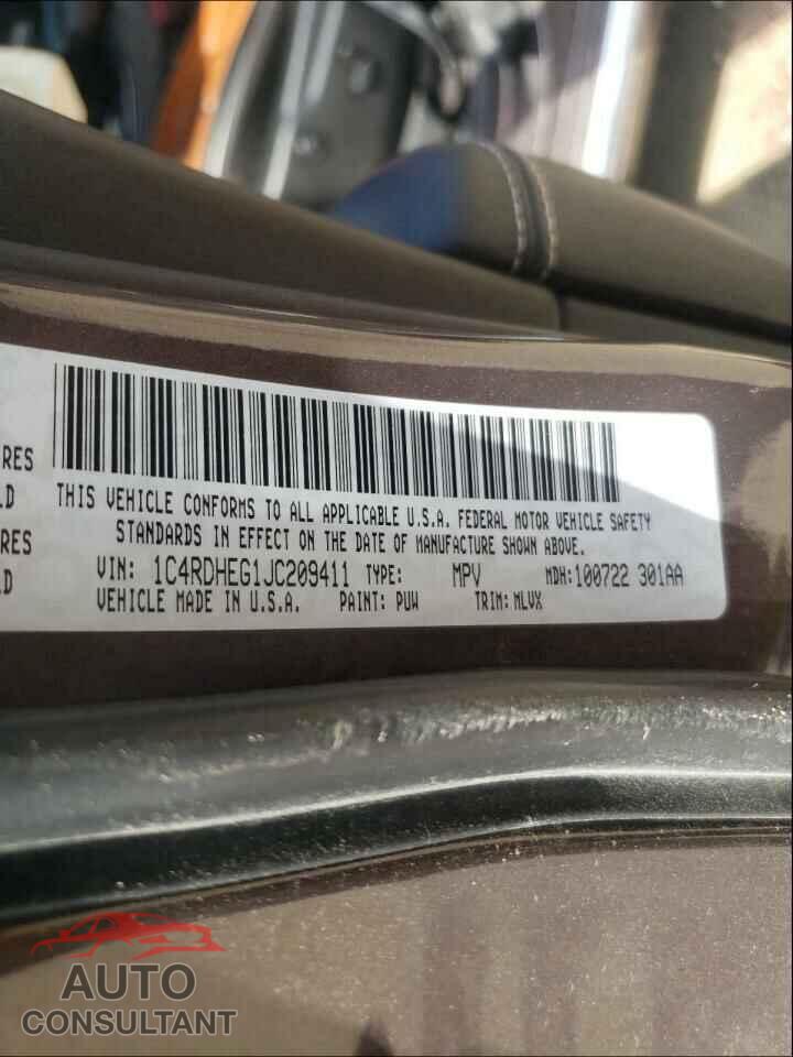 DODGE DURANGO 2018 - 1C4RDHEG1JC209411