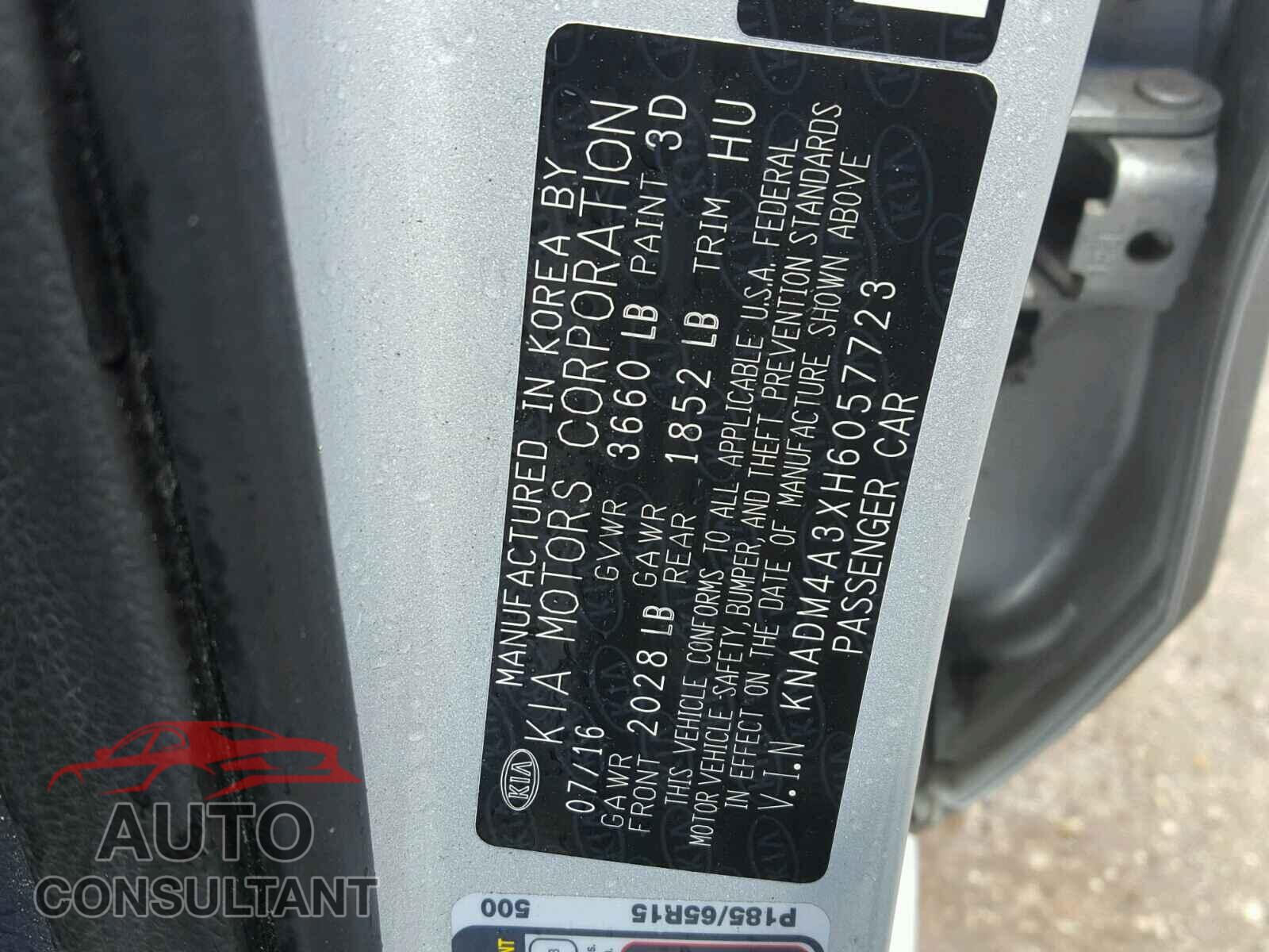 KIA RIO 2017 - KNADM4A3XH6057723