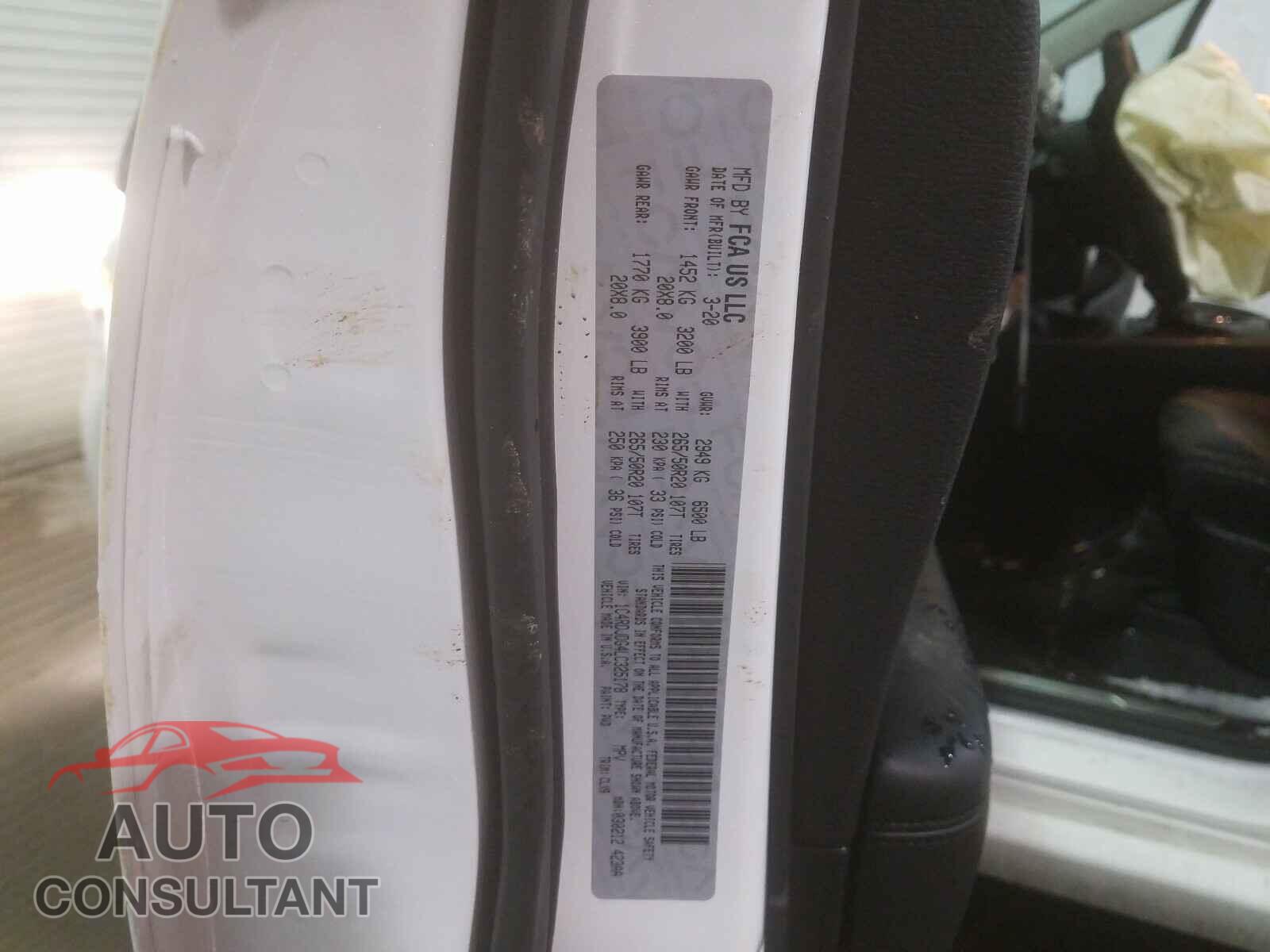 DODGE DURANGO 2020 - 1C4RDJDG4LC325178