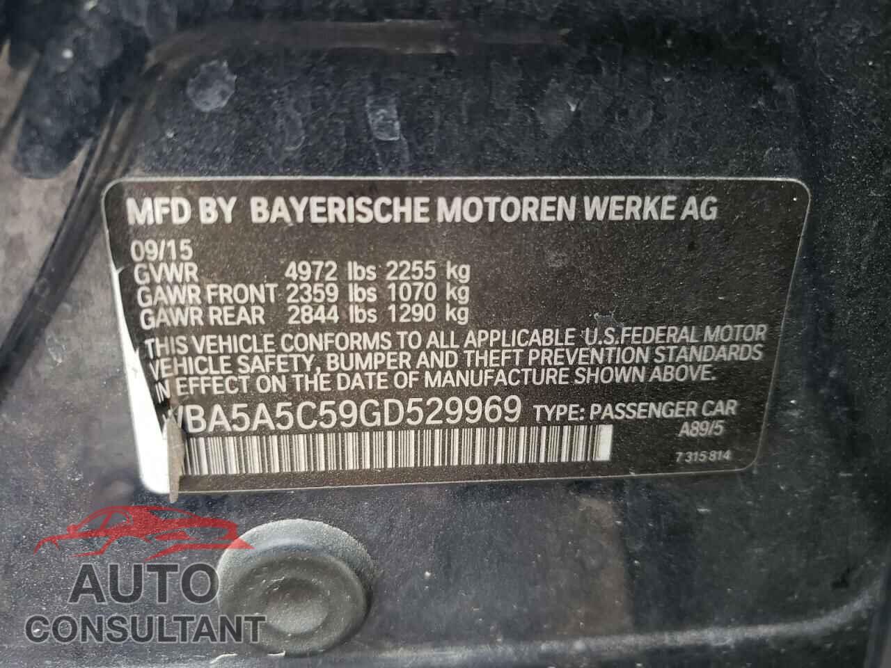 BMW 5 SERIES 2016 - JTMK1RFV6KD501676