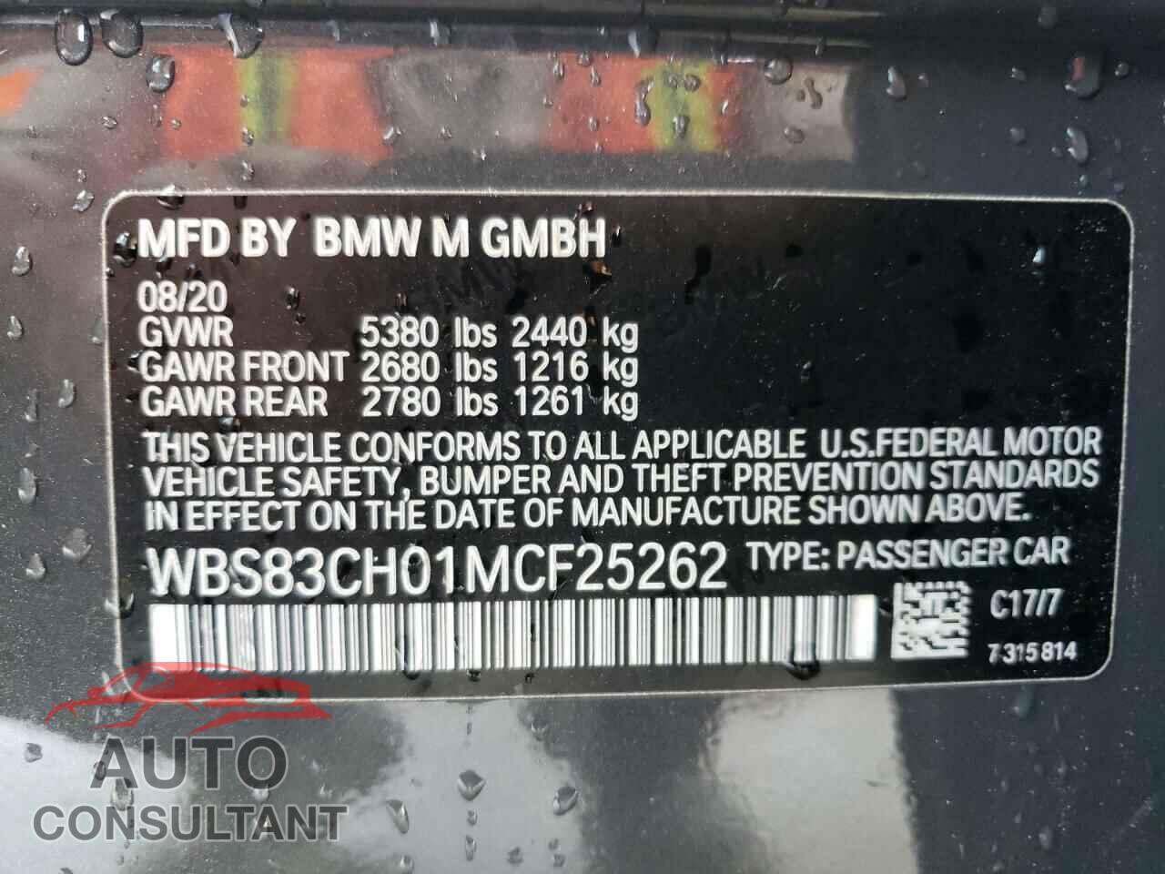 BMW M5 2021 - WBS83CH01MCF25262