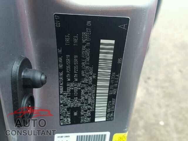 TOYOTA SIENNA 2017 - 5TDJZ3DC4HS166370