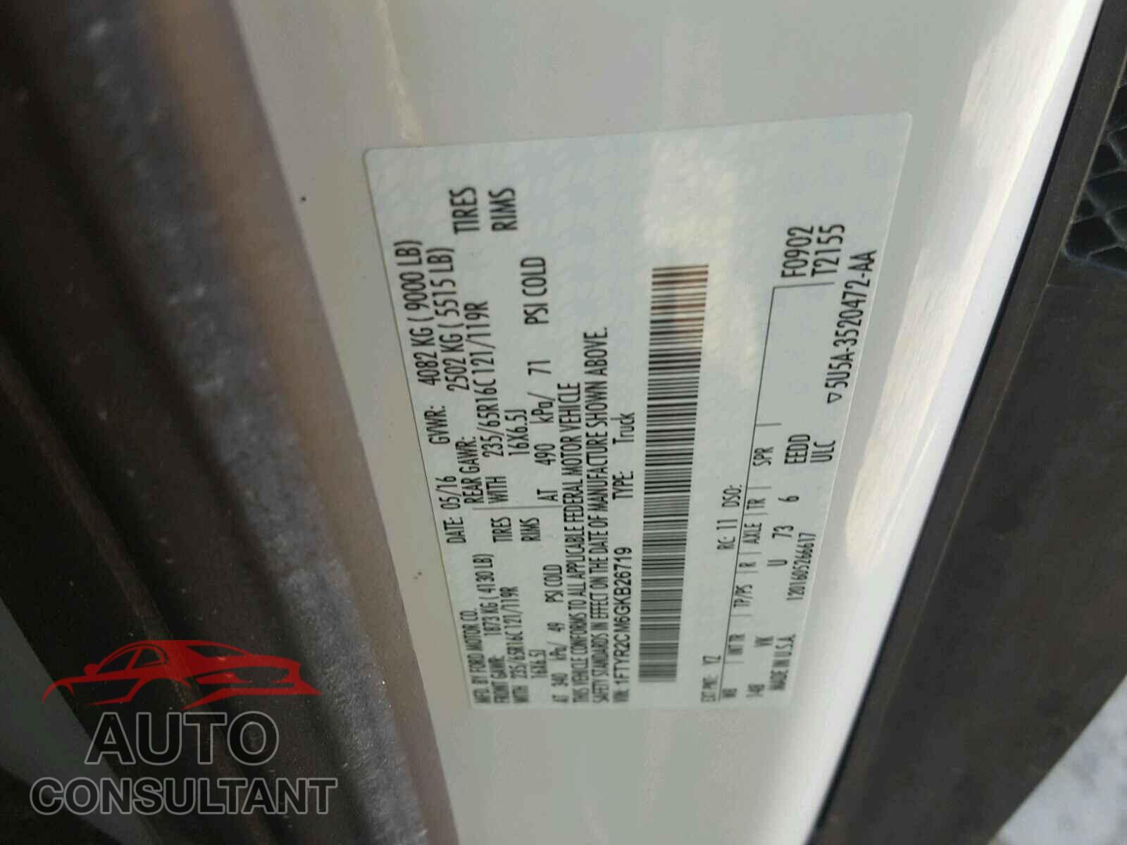 FORD TRANSIT CO 2016 - 1FTYR2CM6GKB26719