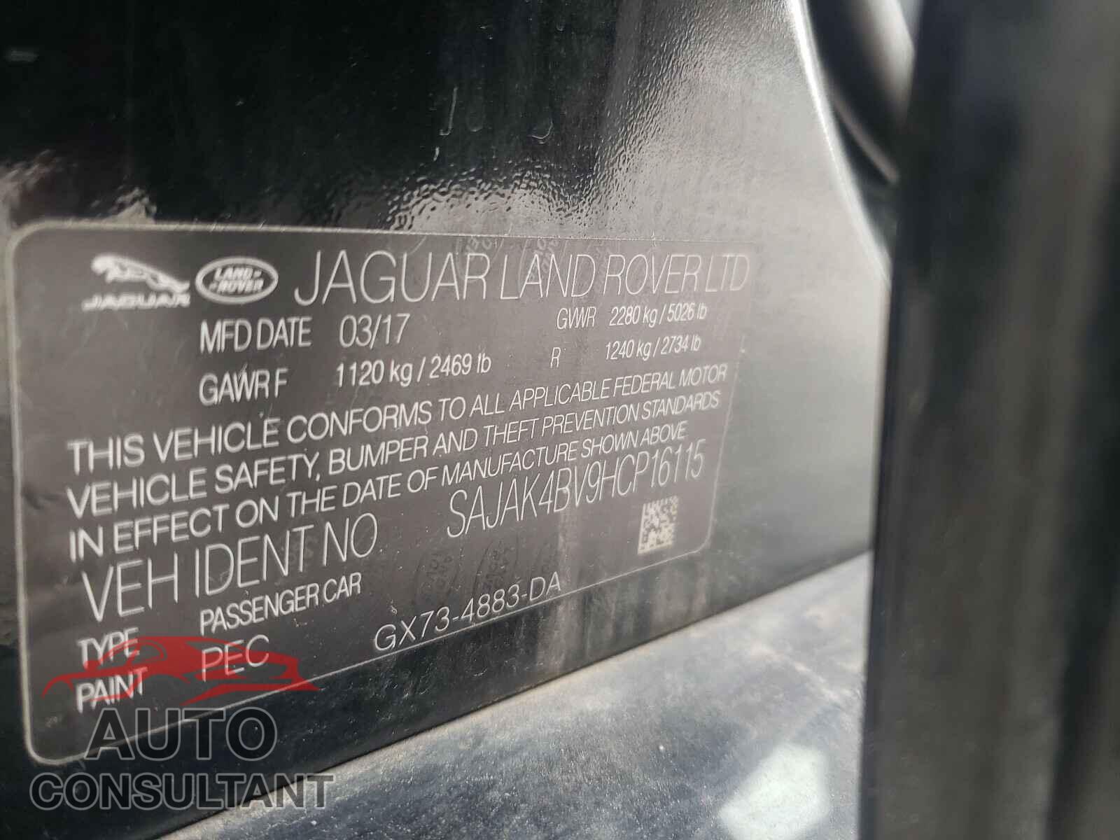 JAGUAR XE 2017 - SAJAK4BV9HCP16115