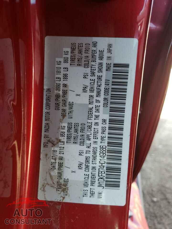 MAZDA CX-3 2017 - JM1DKFB74H0149886