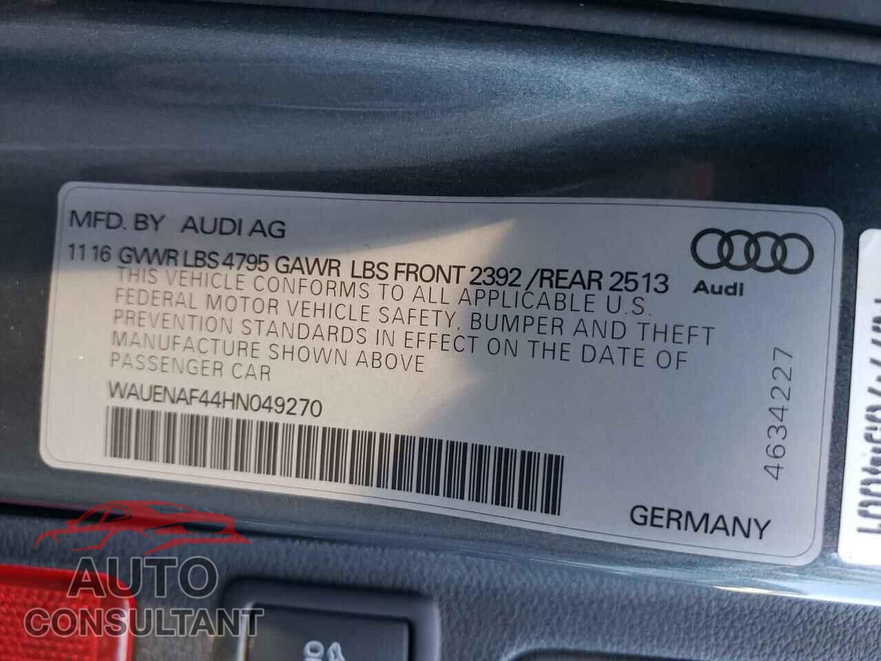 AUDI A4 2017 - WAUENAF44HN049270