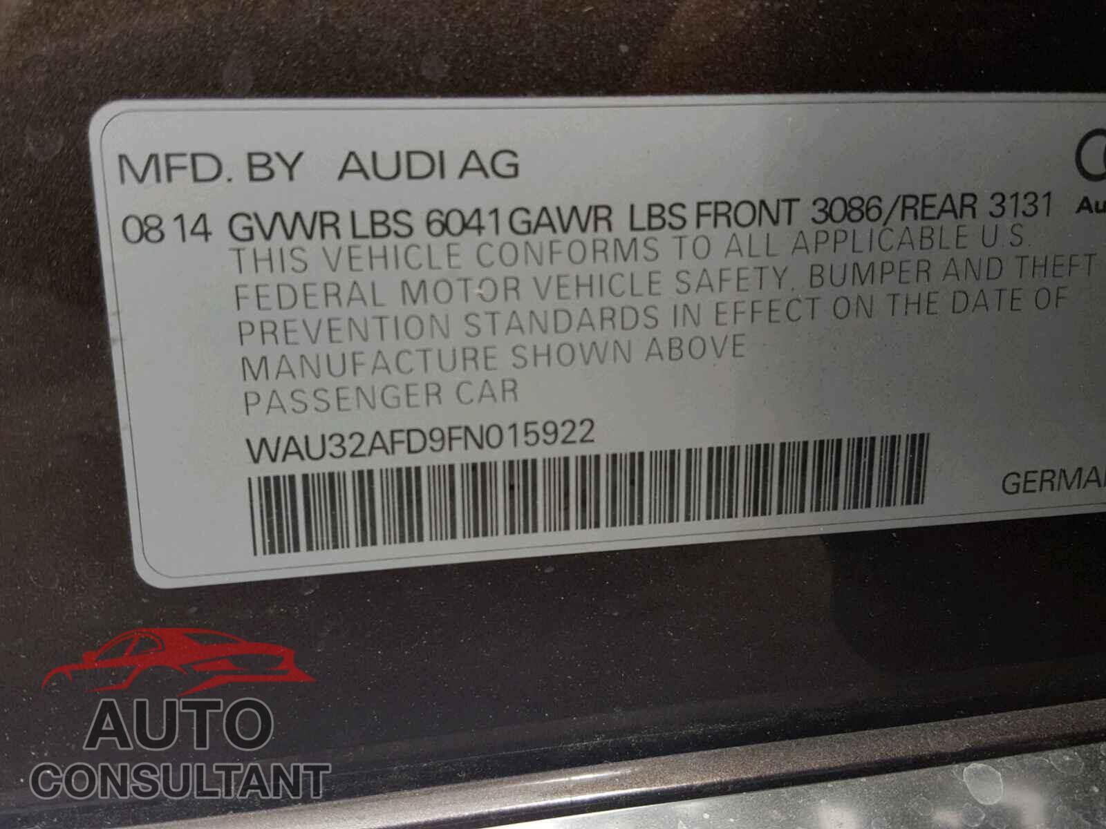 AUDI A8 2015 - WAU32AFD9FN015922