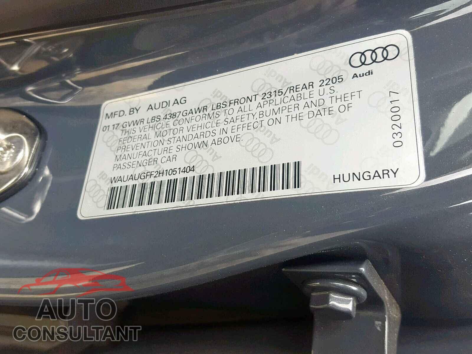 AUDI A3 2017 - 55SWF4KB8GU143867