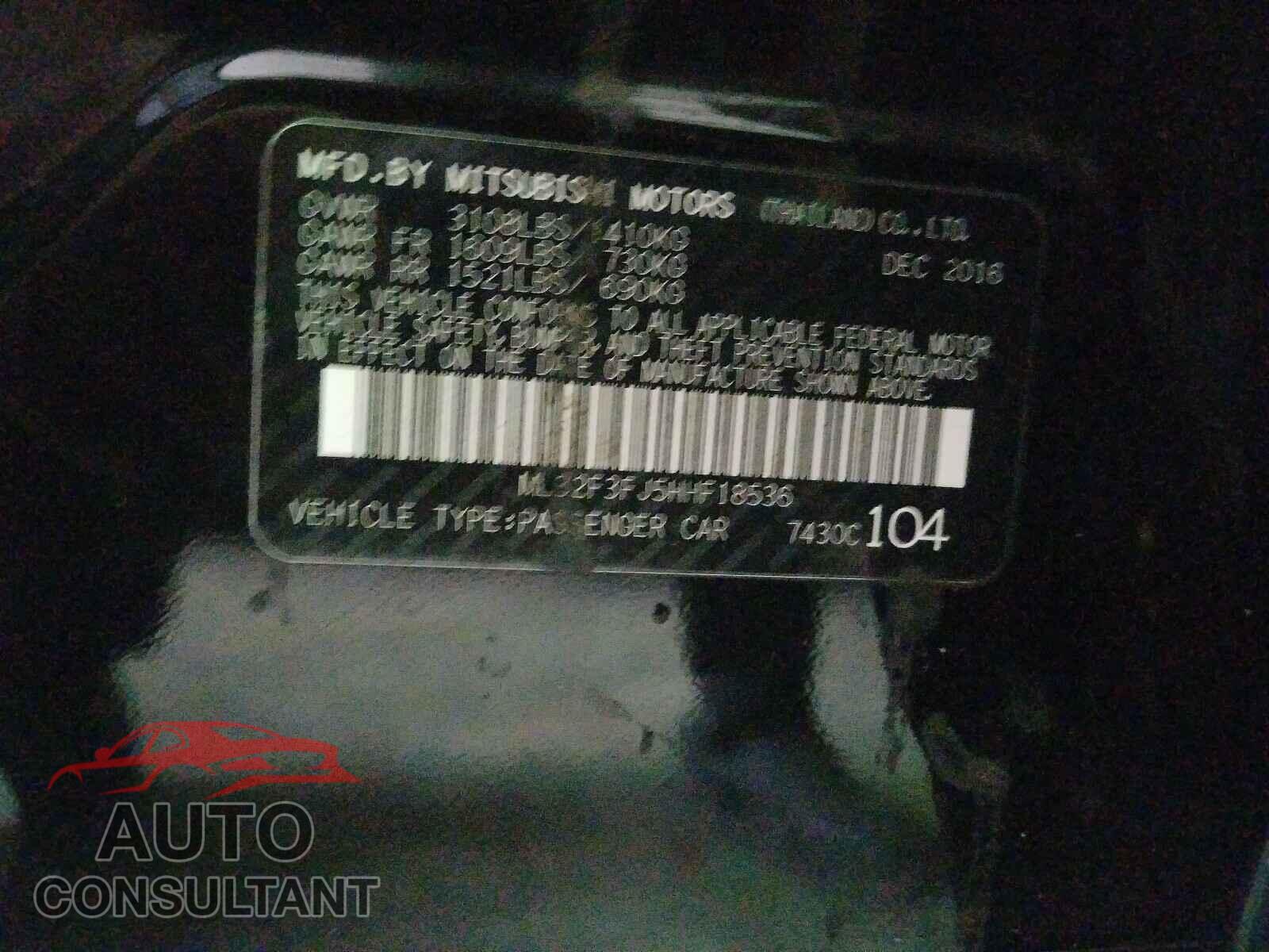 MITSUBISHI MIRAGE 2017 - ML32F3FJ5HHF18536