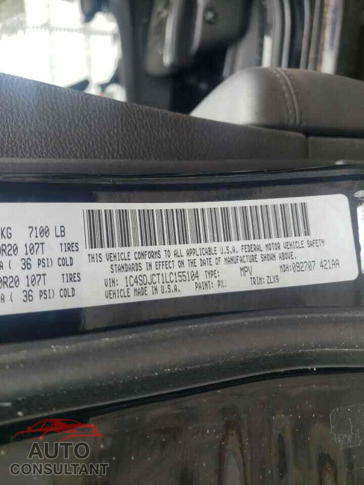 DODGE DURANGO 2020 - 1C4SDJCT1LC155104