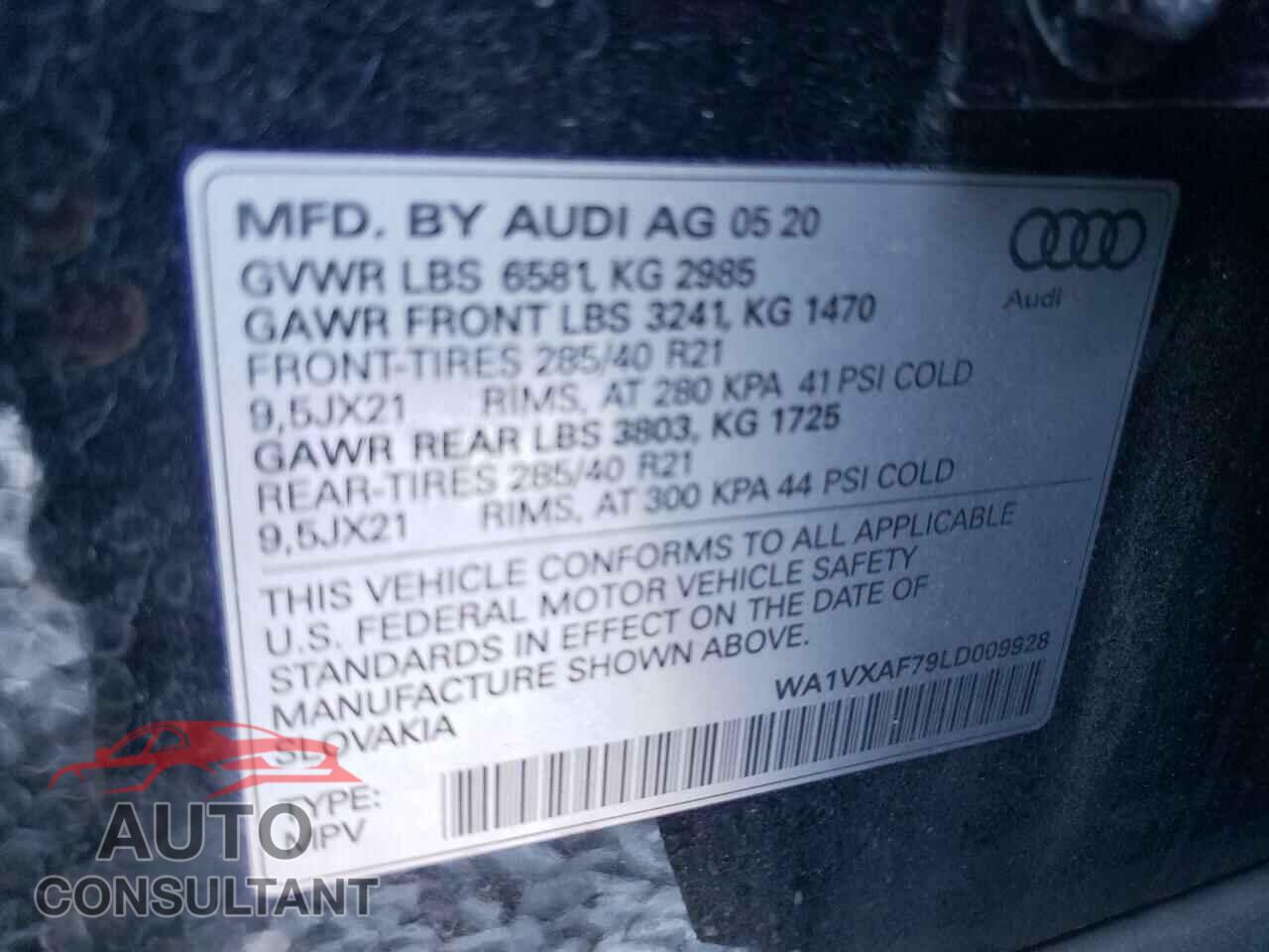AUDI Q7 2020 - WA1VXAF79LD009928
