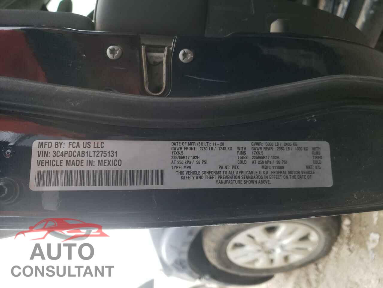 DODGE JOURNEY 2020 - 3C4PDCAB1LT275131