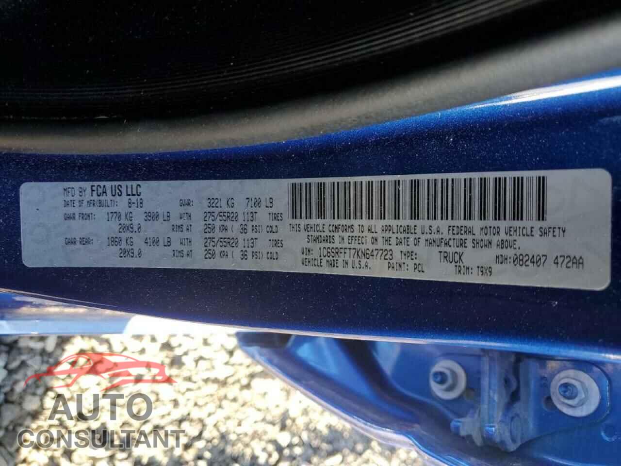 RAM 1500 2019 - 1C6SRFFT7KN647723