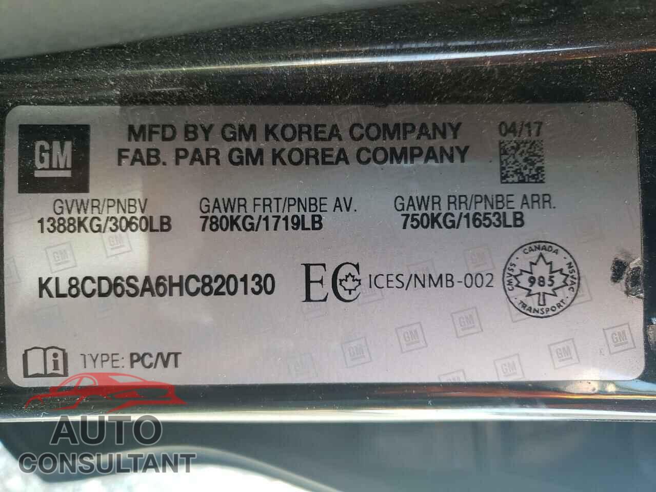CHEVROLET SPARK 2017 - KL8CD6SA6HC820130