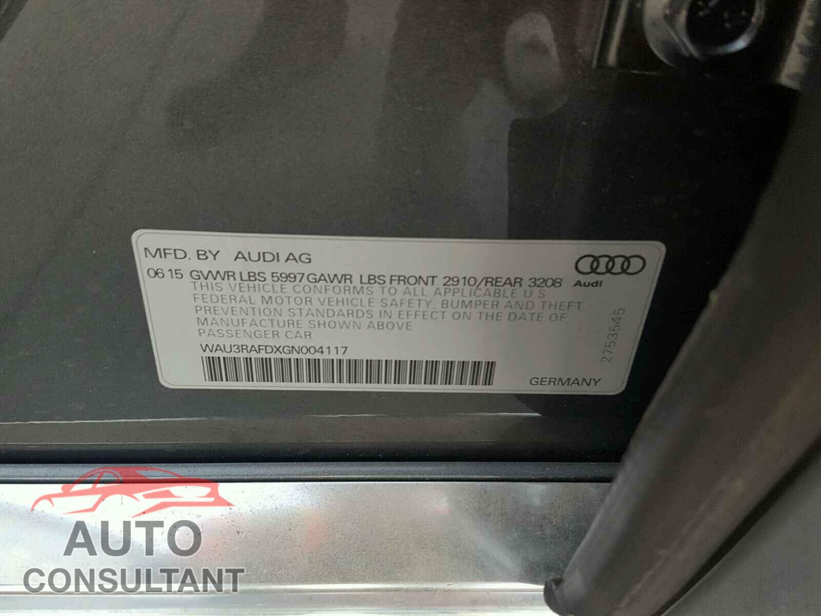 AUDI A8 2016 - WAU3RAFDXGN004117