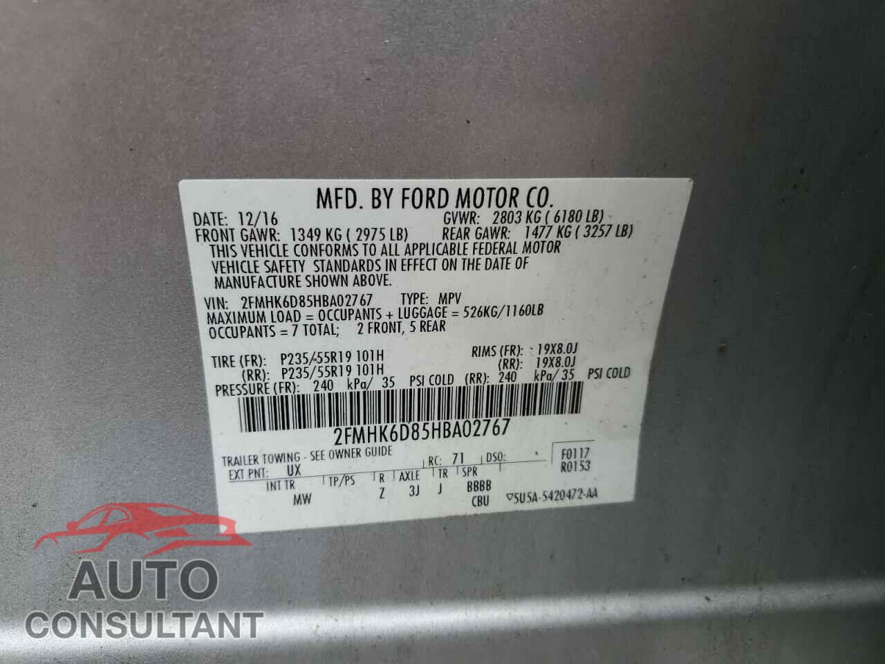 FORD FLEX 2017 - 2FMHK6D85HBA02767