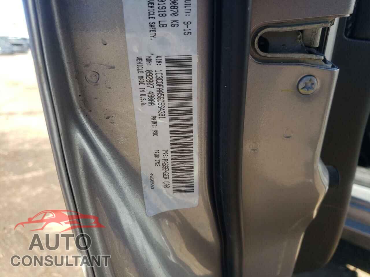 DODGE DART 2016 - 1C3CDFAA5GD564391