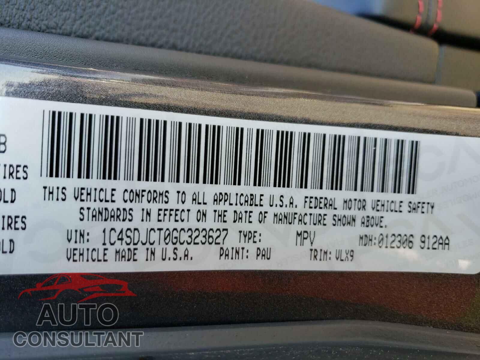 DODGE DURANGO 2016 - 1C4SDJCT0GC323627