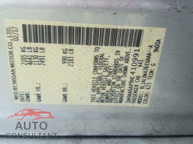 NISSAN MAXIMA 2017 - 1N4AA6AP9HC410991