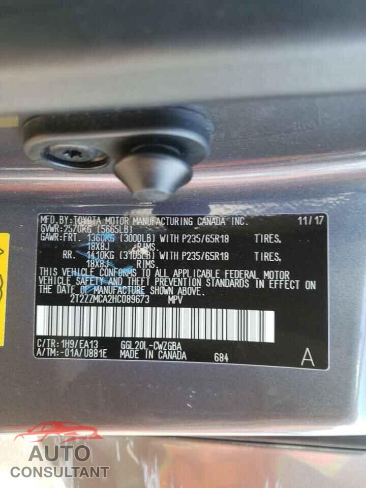 LEXUS RX350 2017 - 2T2ZZMCA2HC089673