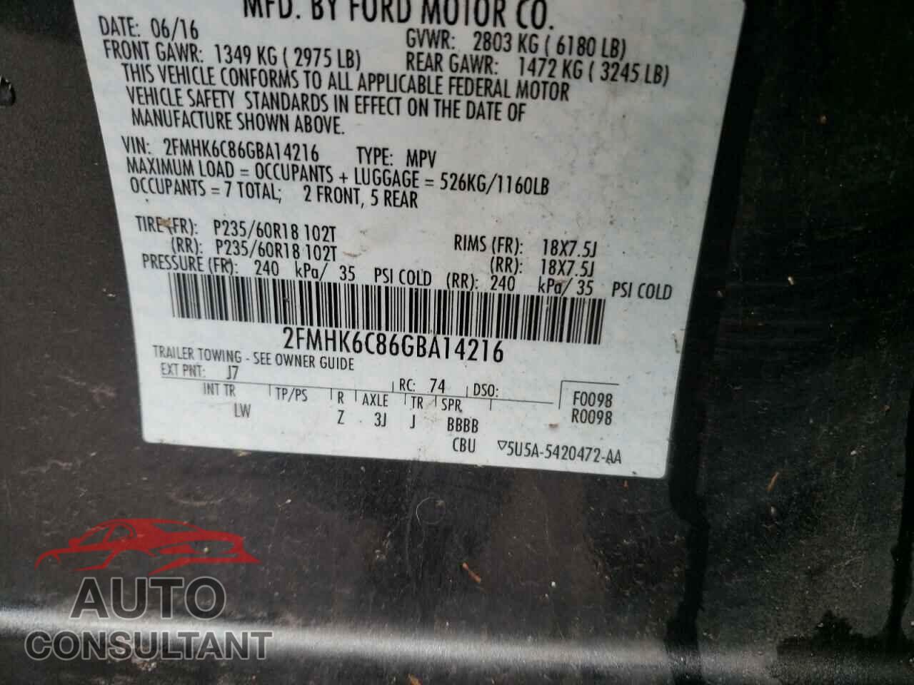 FORD FLEX 2016 - 2FMHK6C86GBA14216