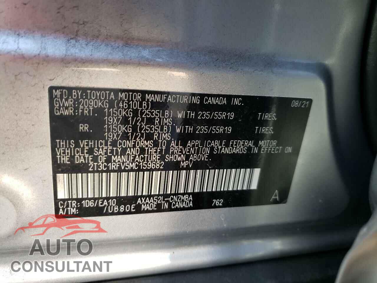 TOYOTA RAV4 2021 - 2T3C1RFV5MC159682