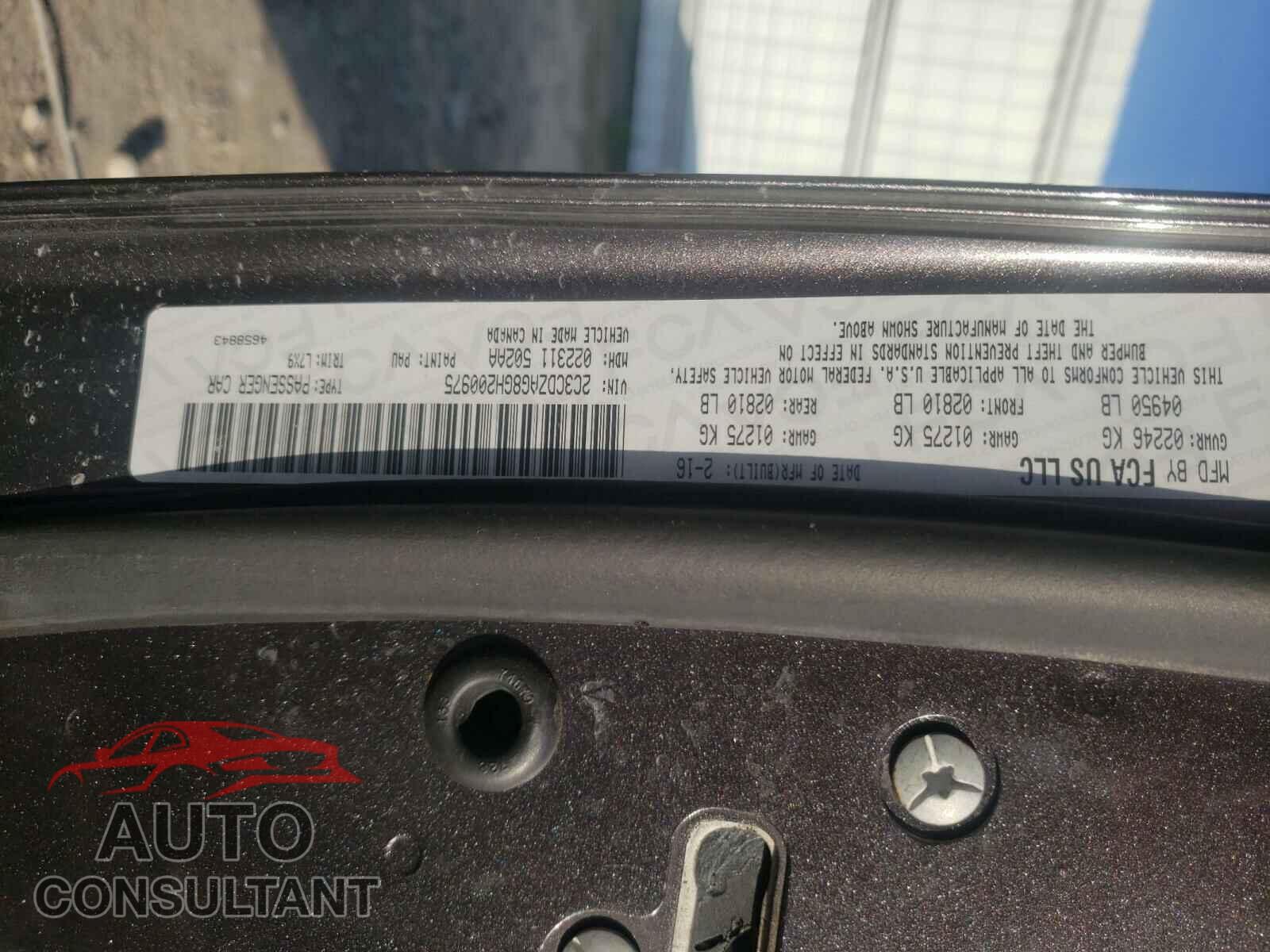 DODGE CHALLENGER 2016 - 2C3CDZAG8GH200975