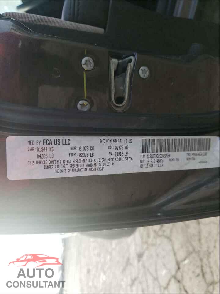 DODGE DART 2016 - 1C3CDFBB2GD592690