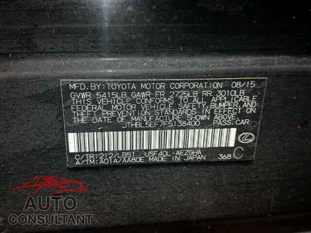 LEXUS LS 460 2015 - JTHBL5EF7F5138400