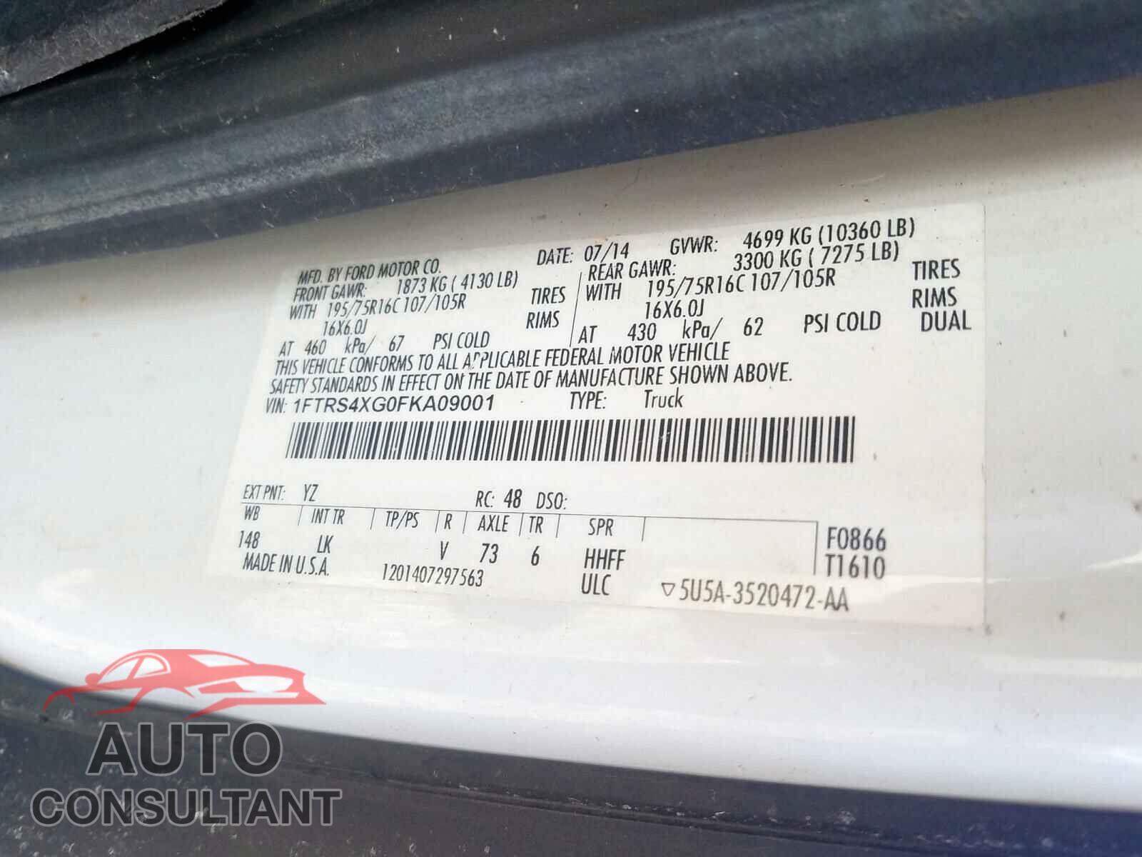 FORD TRANSIT CO 2015 - 3N1AB8DV4LY253158
