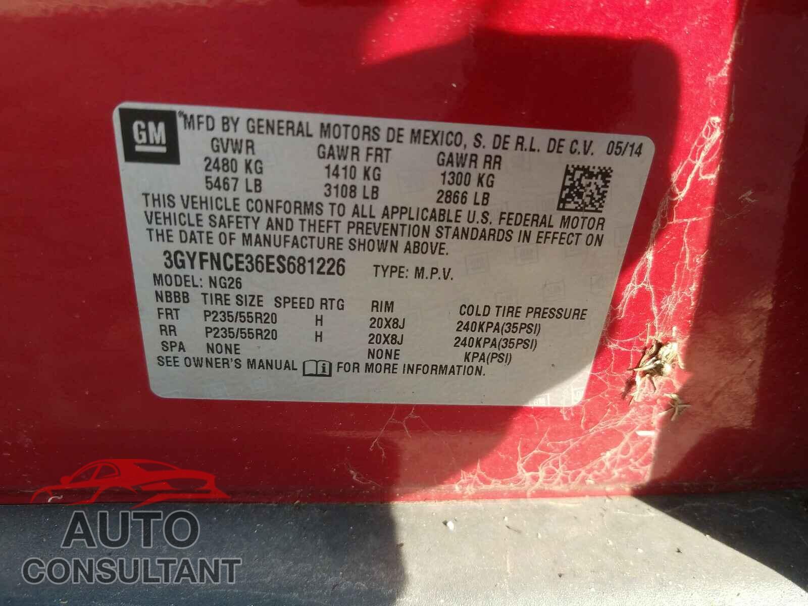 CADILLAC SRX 2014 - 1G1BF5SM8J7140075
