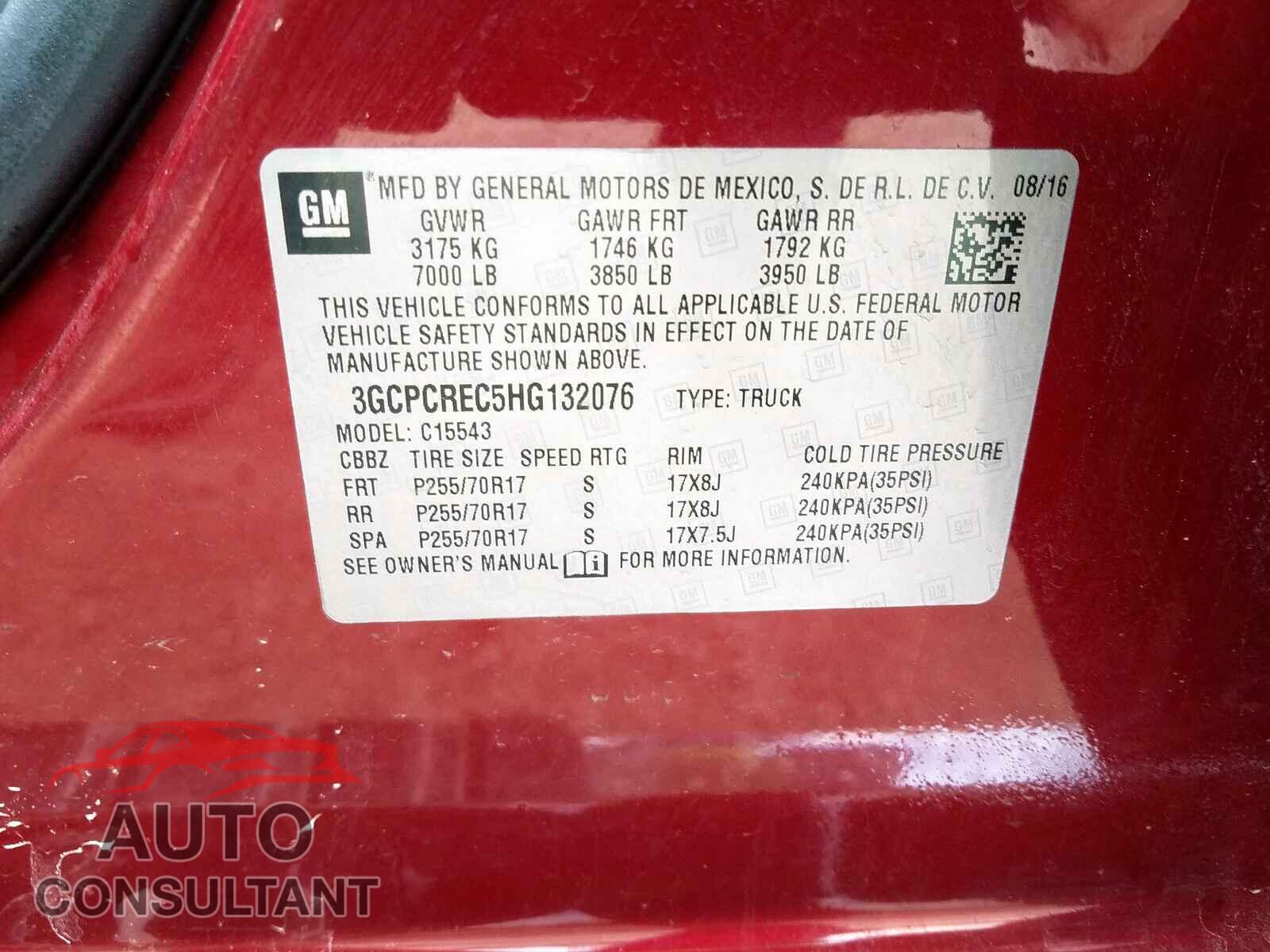 CHEVROLET SILVERADO 2017 - 2T3W1RFV5KC016726