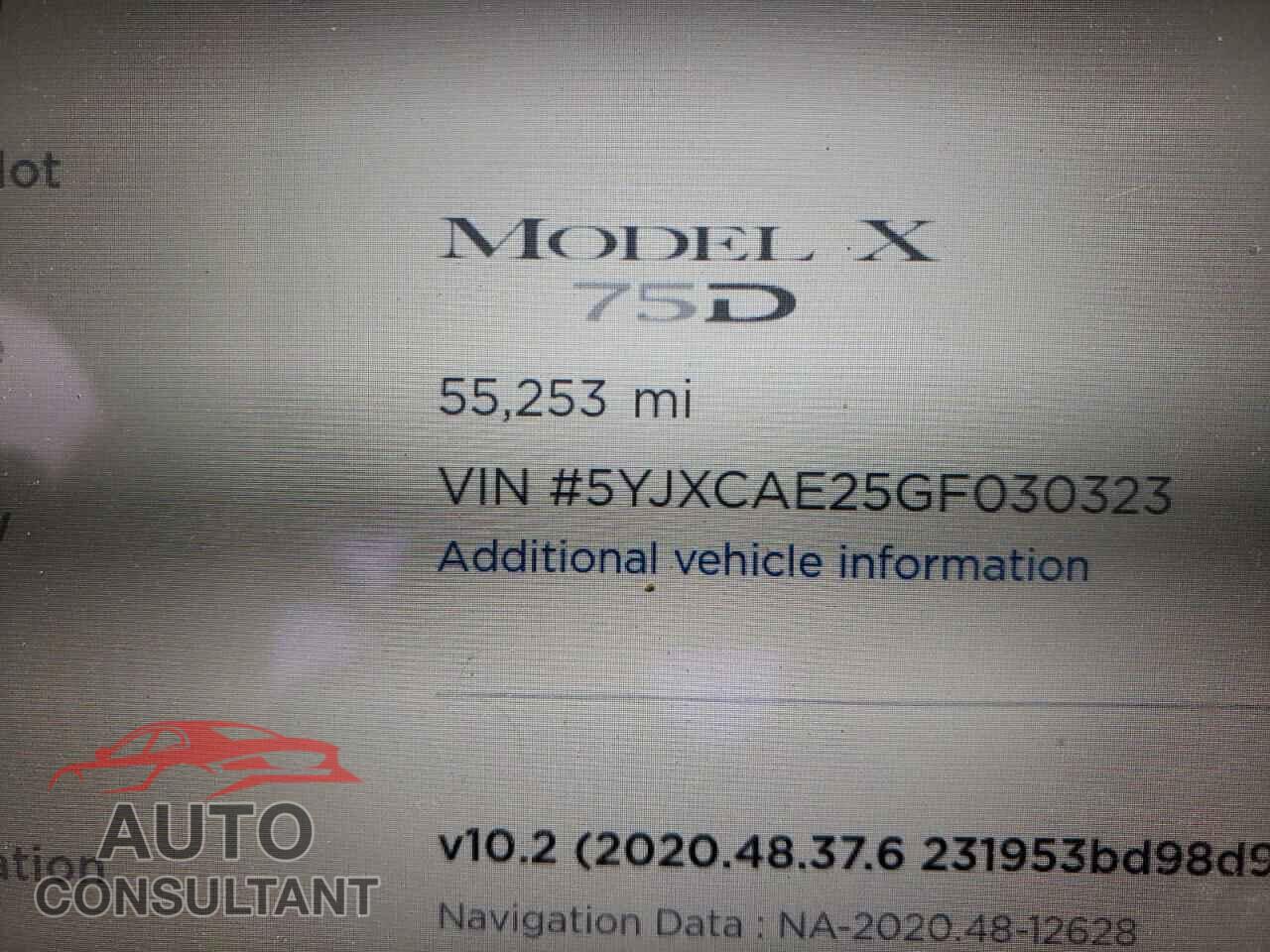 TESLA MODEL X 2016 - 5YJXCAE25GF030323