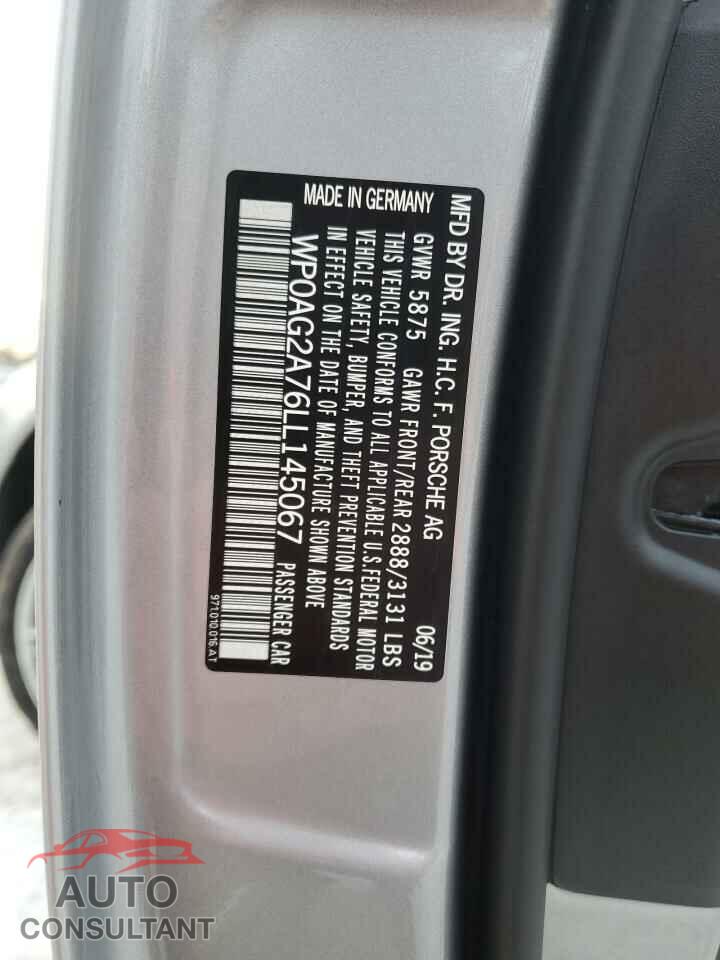 PORSCHE PANAMERA 2020 - WP0AG2A76LL145067