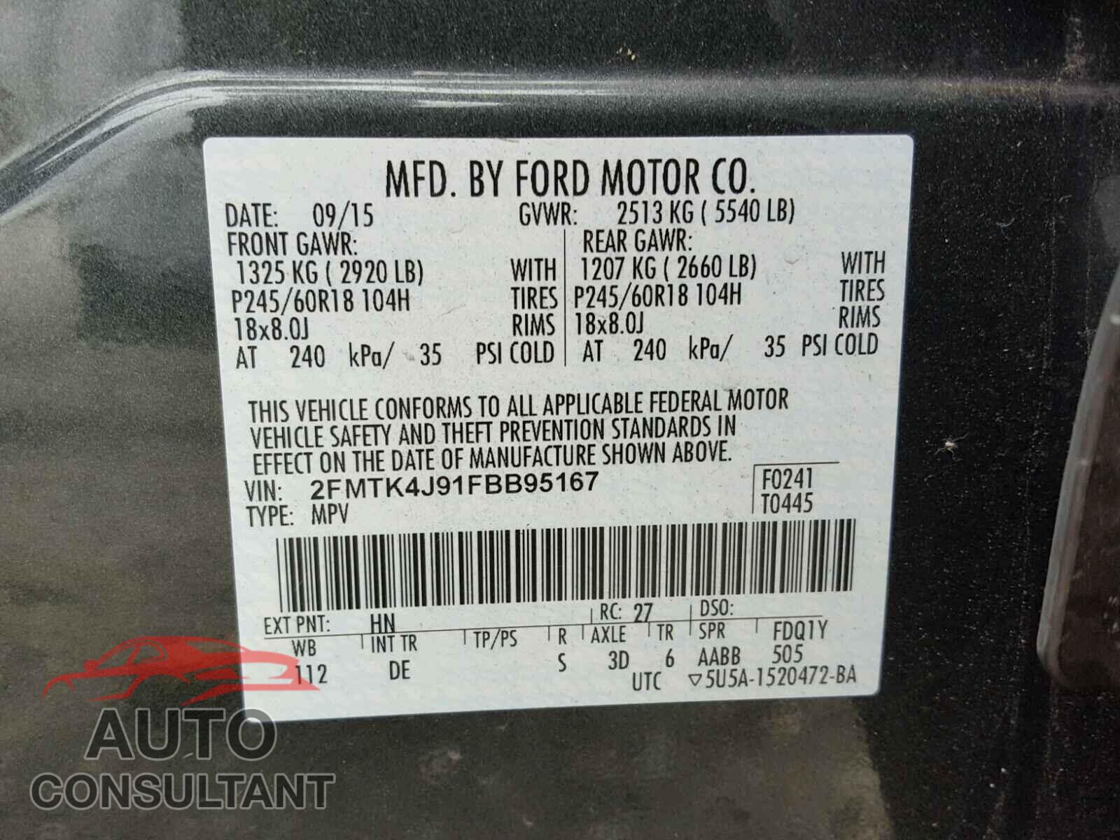 FORD EDGE SEL 2015 - 2FMTK4J91FBB95167