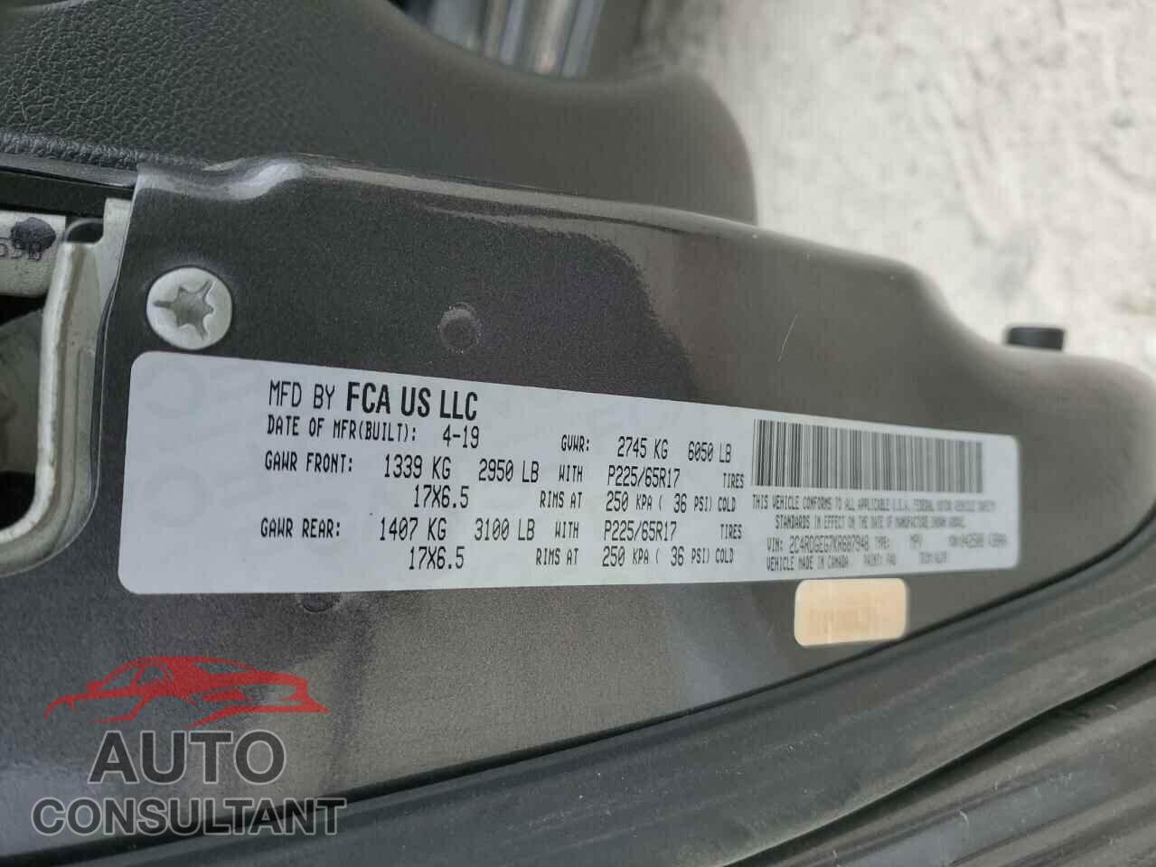 DODGE CARAVAN 2019 - 2C4RDGEG7KR687948