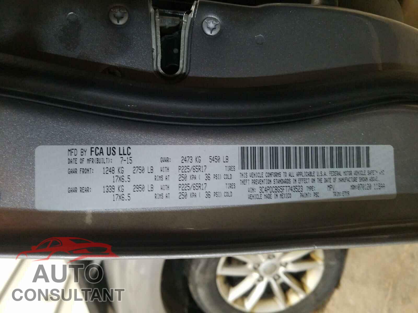 DODGE JOURNEY 2015 - KNDPCCAC7G7832632