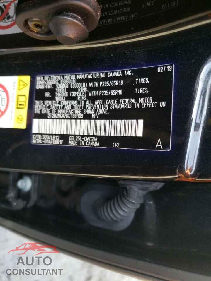 LEXUS RX350 2019 - 2T2BZMCA7KC188109