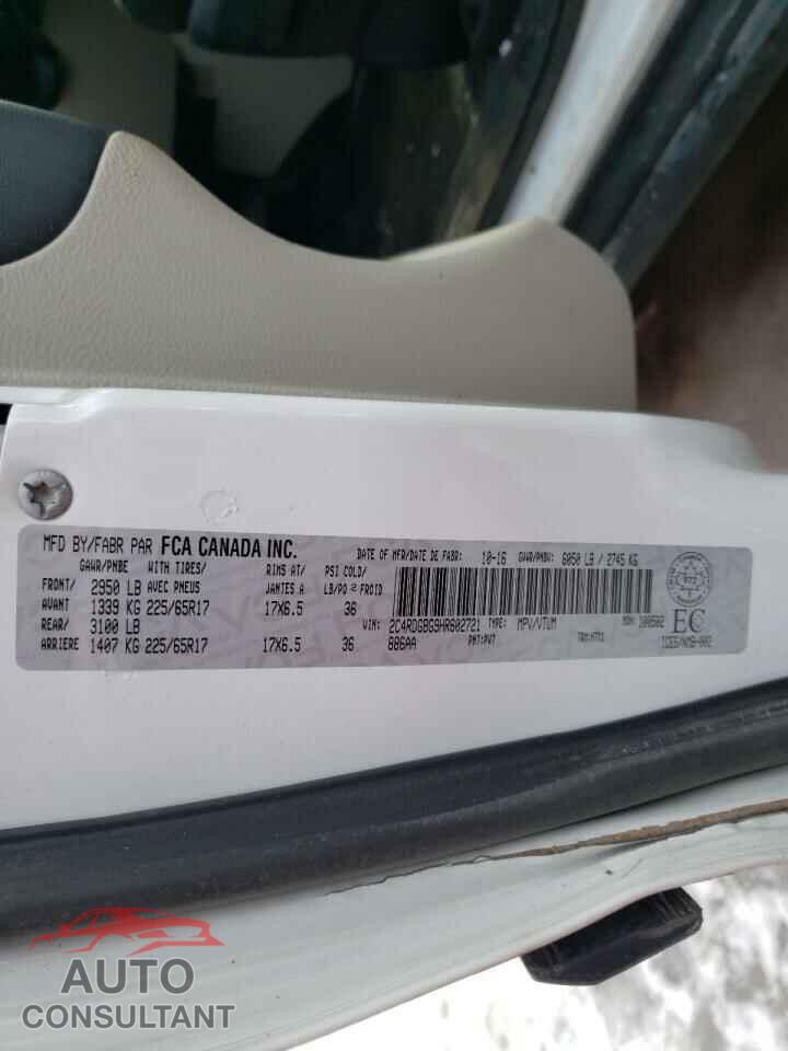 DODGE GRAND CARA 2017 - 2C4RDGBG9HR602721
