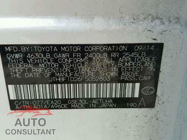 LEXUS IS 250 2015 - JTHBF1D26F5052803