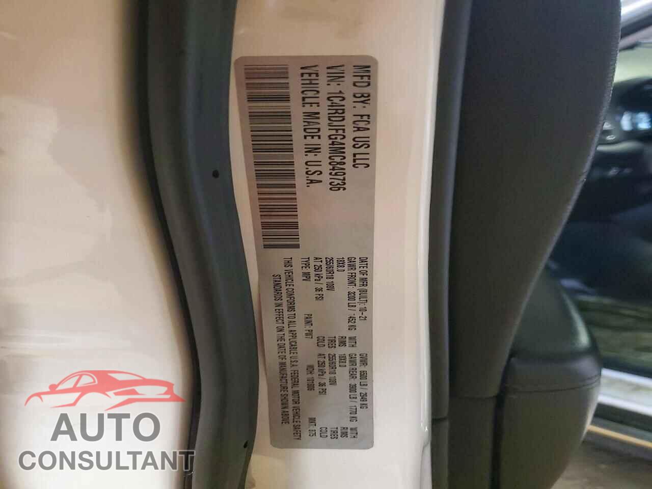 DODGE DURANGO 2021 - 1C4RDJFG4MC849736