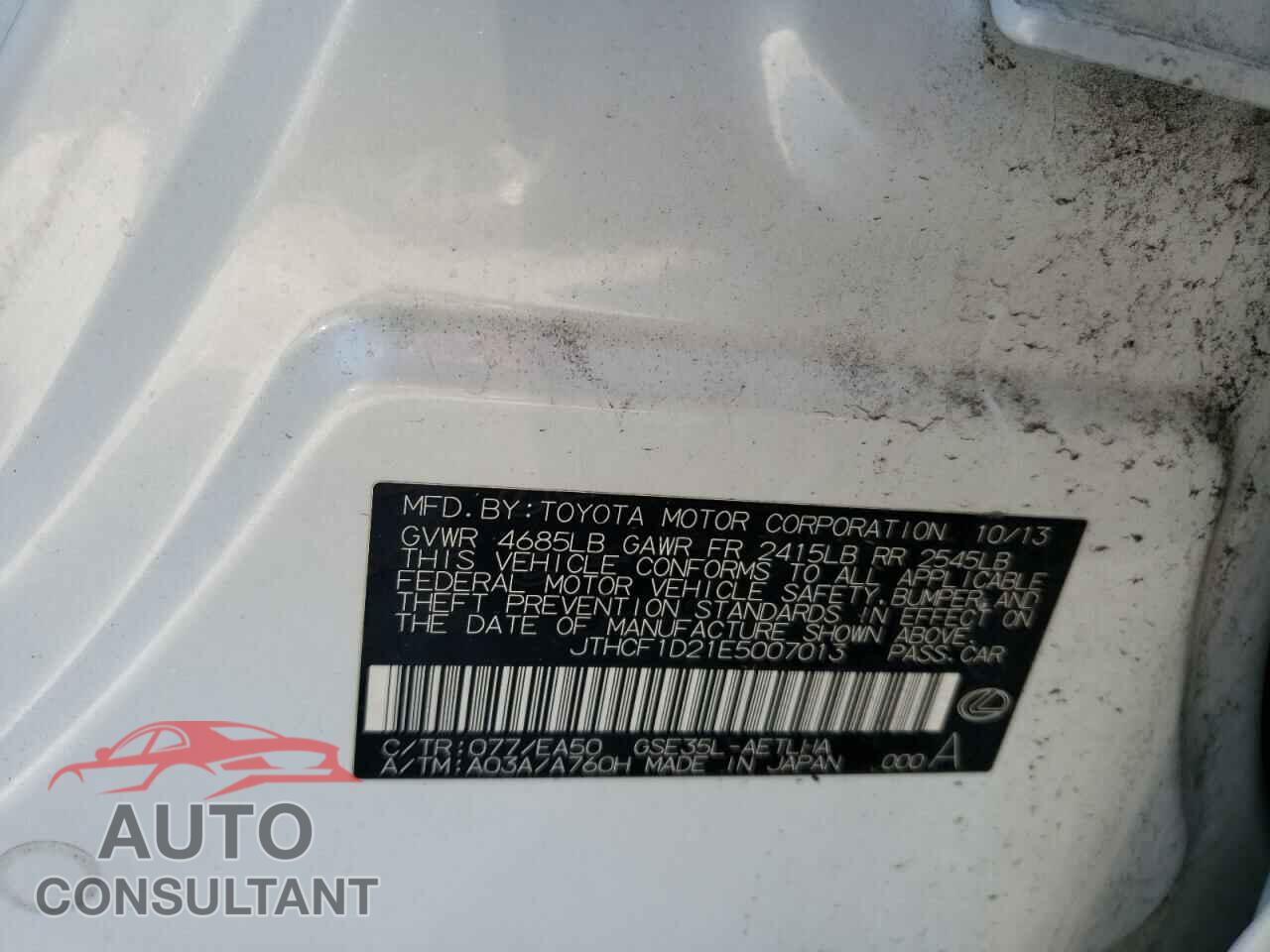 LEXUS IS 2014 - JTHCF1D21E5007013