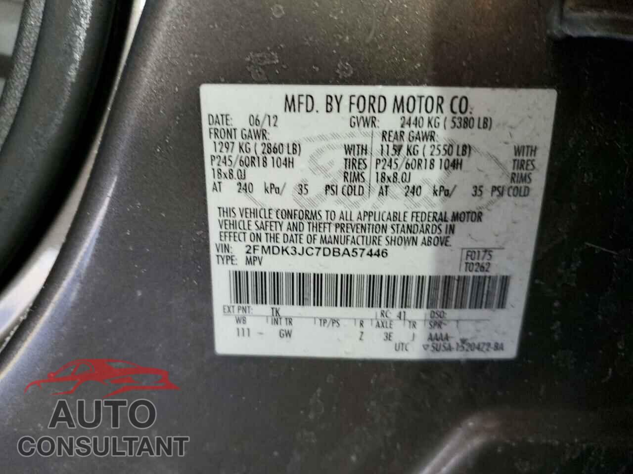 FORD EDGE 2013 - 2FMDK3JC7DBA57446
