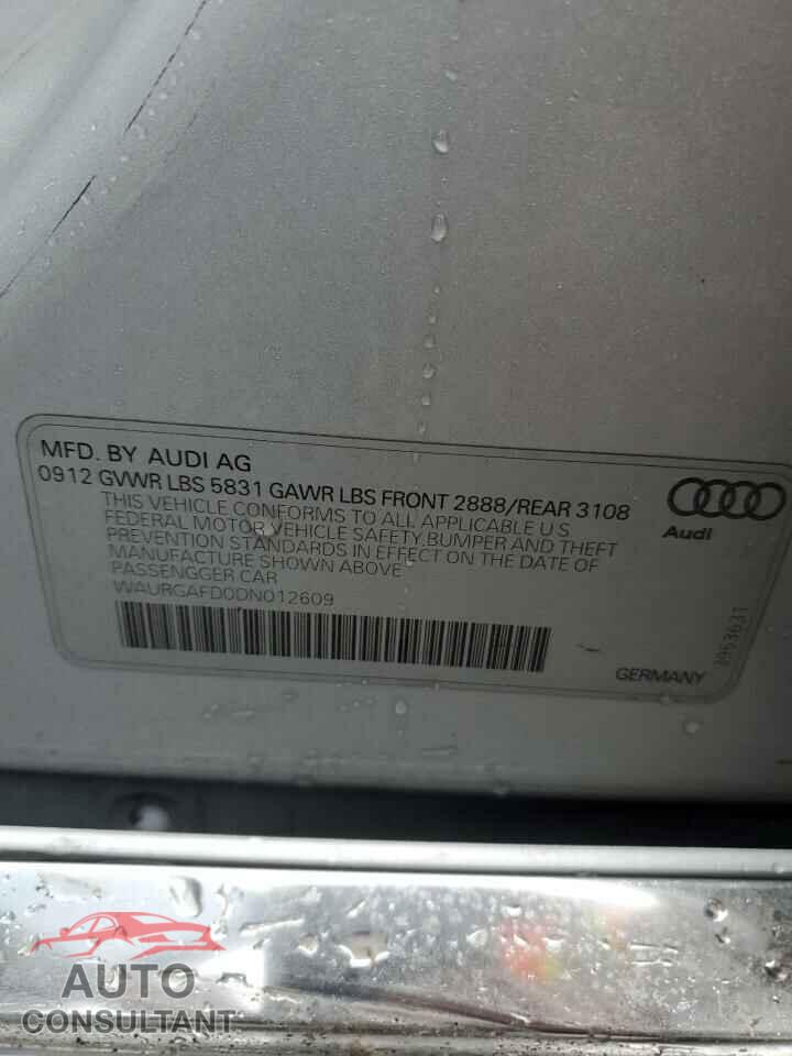 AUDI A8 2013 - WAURGAFD0DN012609