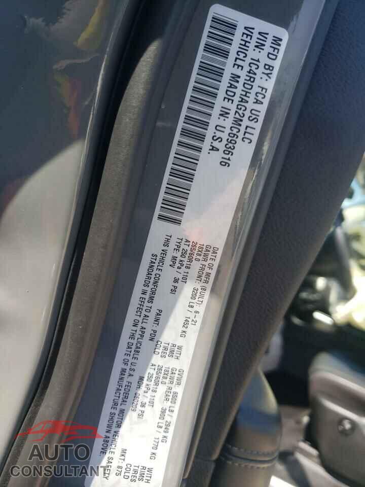 DODGE DURANGO 2021 - 1C4RDHAG2MC693616