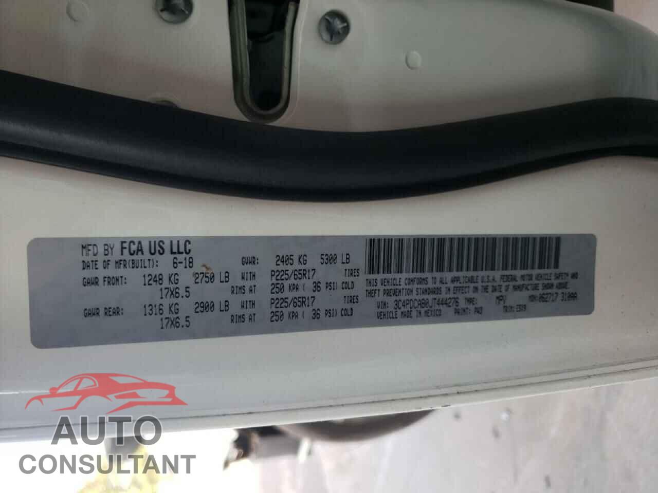 DODGE JOURNEY 2018 - 3C4PDCAB0JT444276