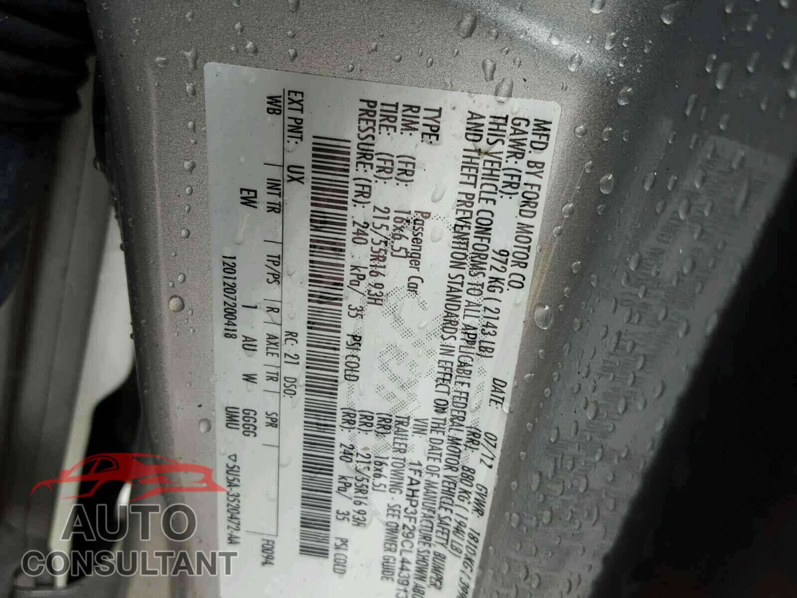 FORD FOCUS 2012 - 1FAHP3F29CL443913