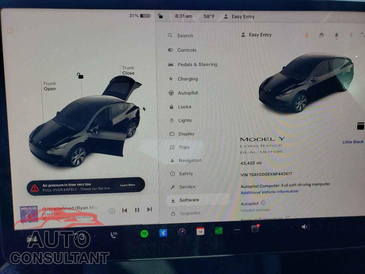 TESLA MODEL Y 2022 - 7SAYGDEEXNF443617