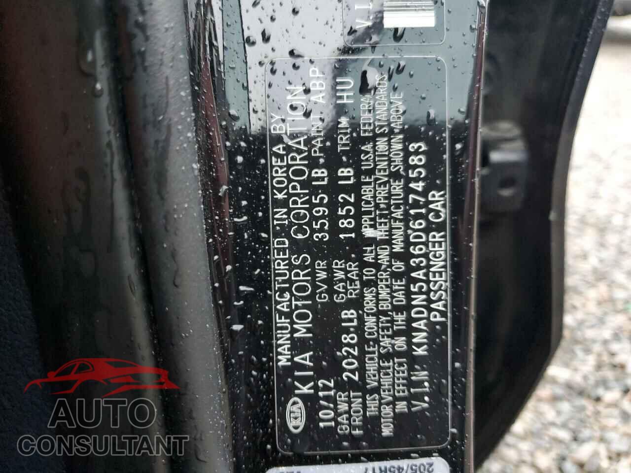 KIA RIO 2013 - KNADN5A36D6174583